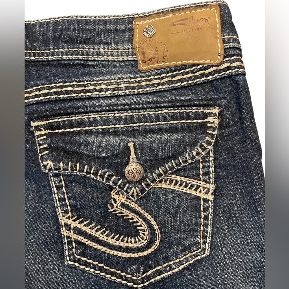 Silvers Berkley Flap Jeans Euc Button Pockets Dar… - image 8